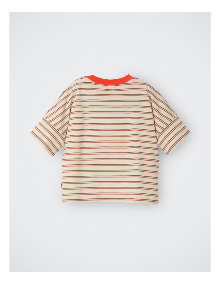 Kids Drop Shoulder Tee in Tri Stripe