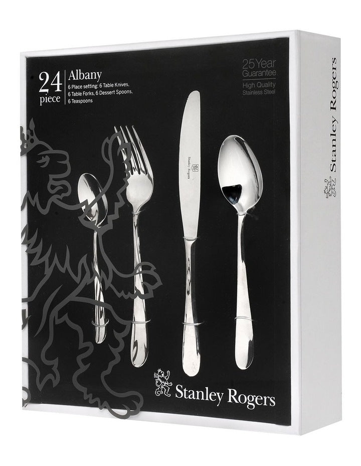 Albany Cutlery Set 24 Piece in Stainless Steel
