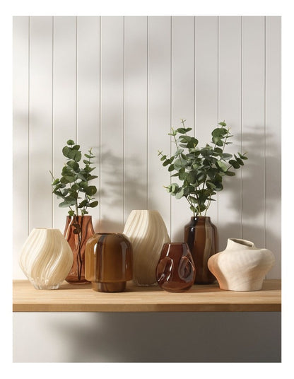 Hollis Glass Vase 19cm in Brown