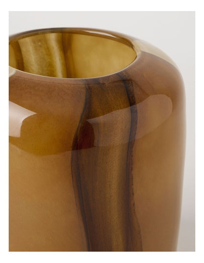 Hollis Glass Vase 19cm in Brown