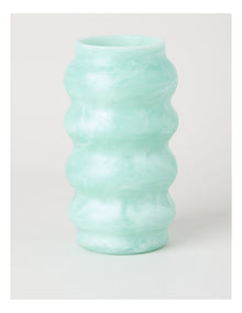 Resin Marble Vase 26cm in Mint