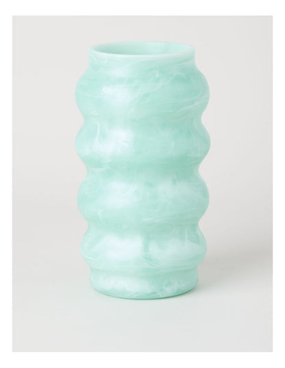 Resin Marble Vase 26cm in Mint