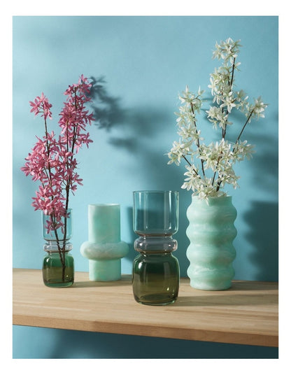 Resin Marble Vase 26cm in Mint