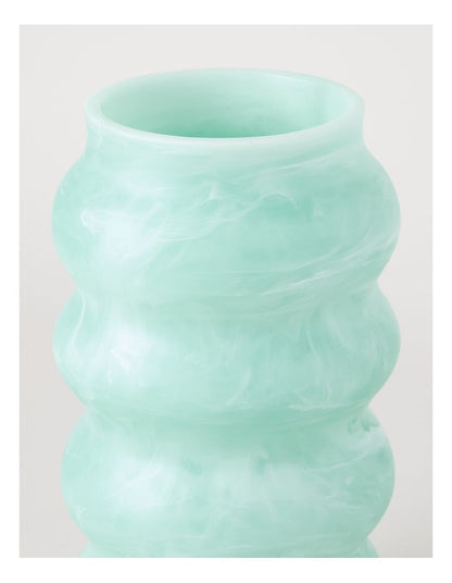 Resin Marble Vase 26cm in Mint