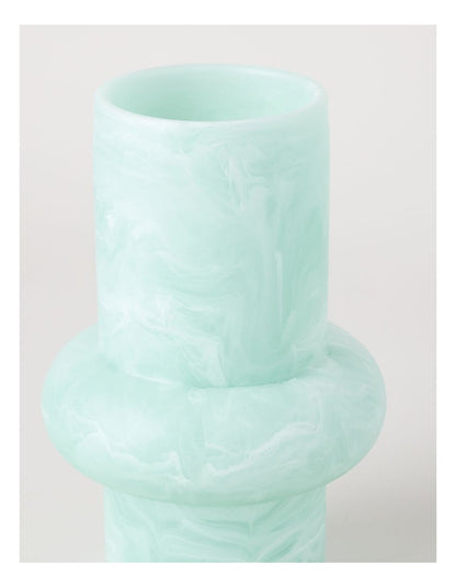 Resin Marble Vase 23cm in Mint