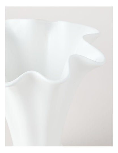 Posey Fan Ceramic Vase 25cm in White