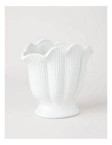 Posey Textured Ceramic Vase 20cm in White