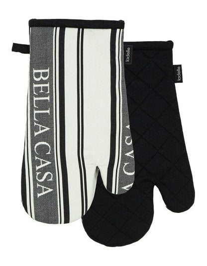 Bella Casa Black 2pk Oven Mitt