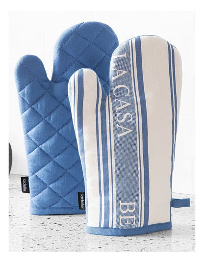Bella Casa Blue 2pk Oven Mitt