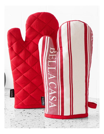 Bella Casa Red 2pk Oven Mitt