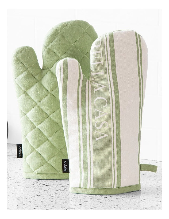 Bella Casa Sage 2pk Oven Mitt
