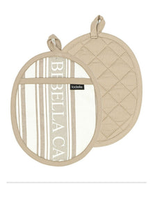 Bella Casa Latte 2pk Oval Potholder