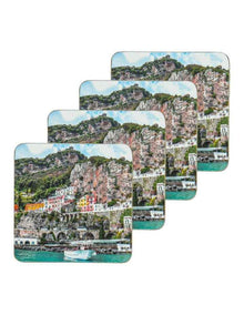 Hardboard Amalfi Rectangle 4pk Coaster