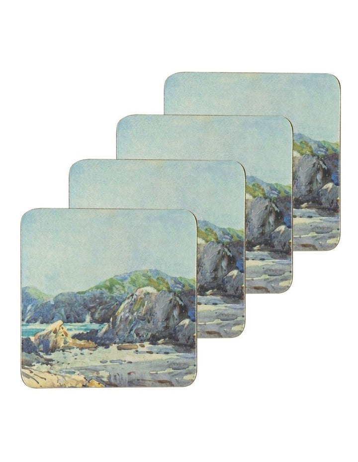 Hardboard Coastline  Square 4pk Coaster