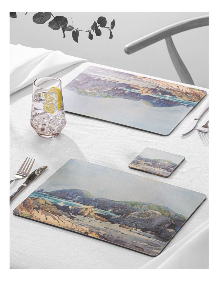 Hardboard Coastline  Square 4pk Coaster