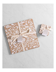Veneer Foliage 2pk Placemat White