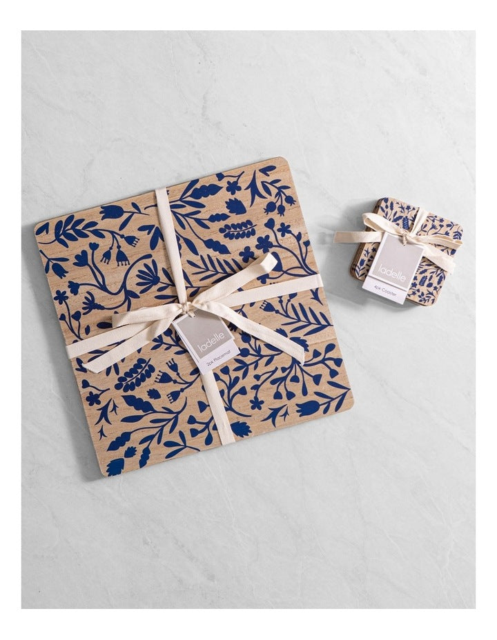 Veneer Foliage 2pk Placemat Blue