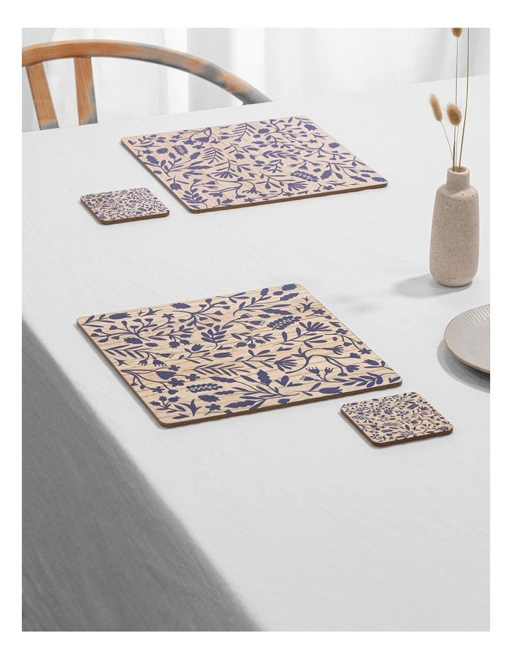 Veneer Foliage 2pk Placemat Blue