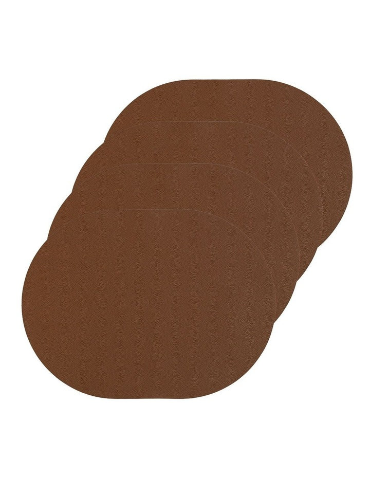 Hugo Oval Tan 4pk Placemat