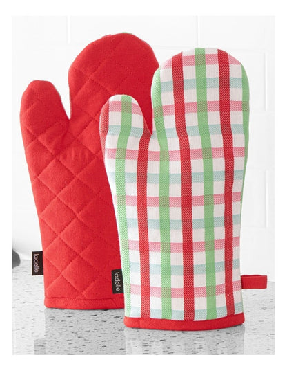 Christmas Weave 2pk Oven Mitt