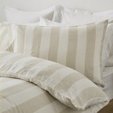 Stripe Linen Cotton Quilt Cover Set - Queen Bed, Natural