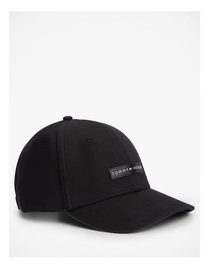 Logo Patch Canvas Baseball Cap in Black