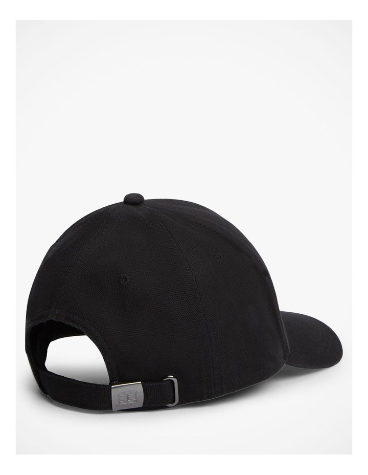 Logo Patch Canvas Baseball Cap in Black