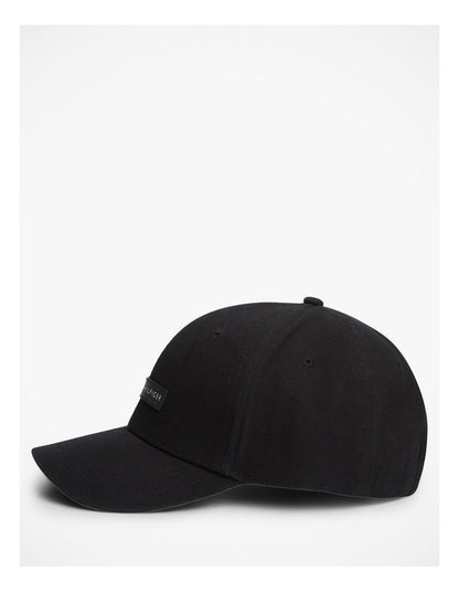 Logo Patch Canvas Baseball Cap in Black