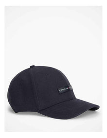 Logo Patch Canvas Baseball Cap in Navy