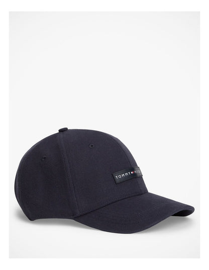 Logo Patch Canvas Baseball Cap in Navy