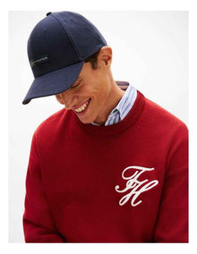 Logo Patch Canvas Baseball Cap in Navy