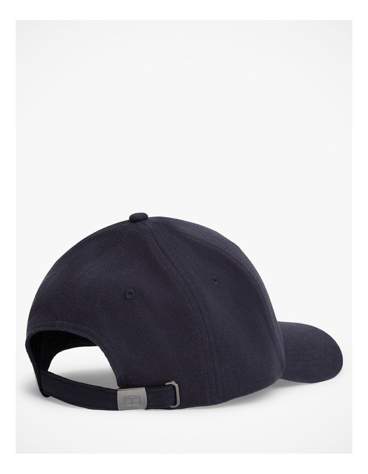 Logo Patch Canvas Baseball Cap in Navy