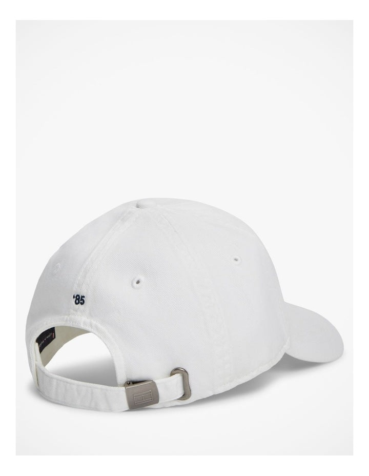 Hilfiger Flag Embroidery Baseball Cap in White