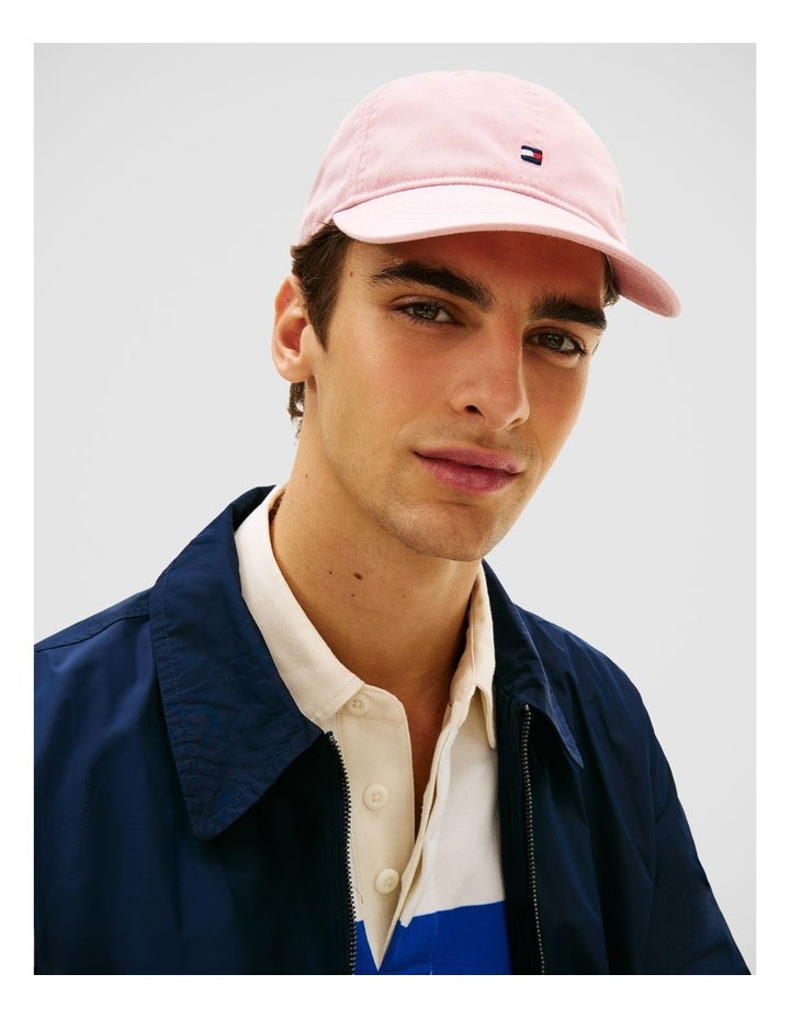 Hilfiger Flag Embroidery Baseball Cap in Pink