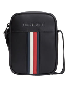 Signature Tape Crossbody Reporter Bag in Black