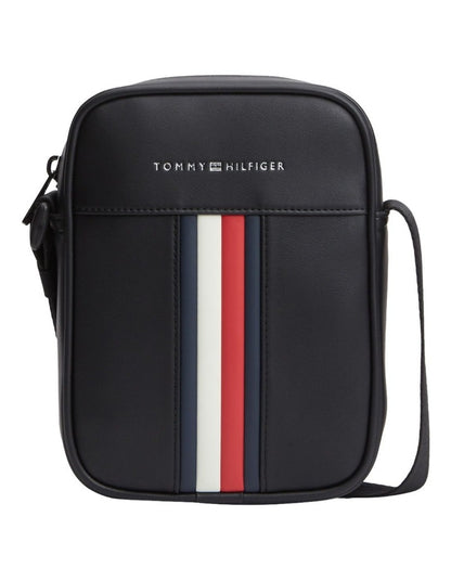 Signature Tape Crossbody Reporter Bag in Black