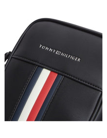Signature Tape Crossbody Reporter Bag in Black