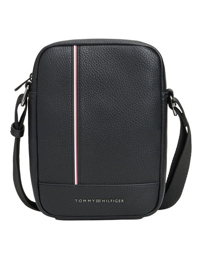 Logo Stripe Reporter Bag in Black