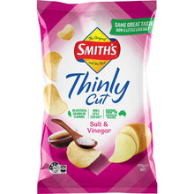 Smith's Thinly Cut Potato Chips Share Pack Salt & Vinegar 175g