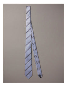 Stripe Silk Tie in Navy