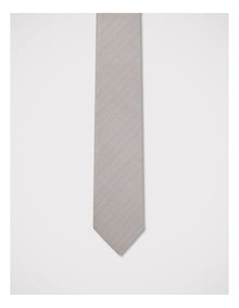Plain Textured Tie in Brown