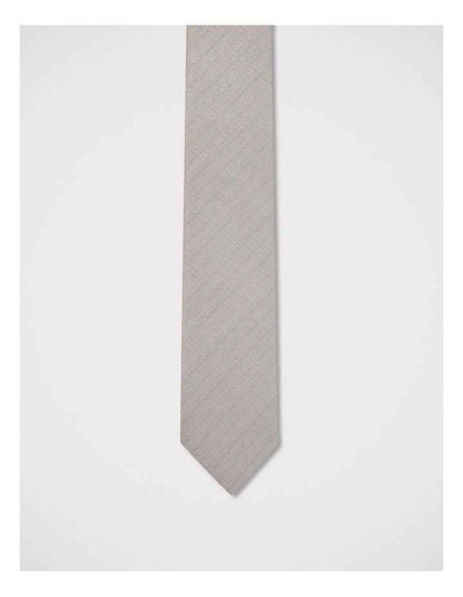 Plain Textured Tie in Brown