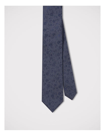 Tonal Floral Tie in Navy