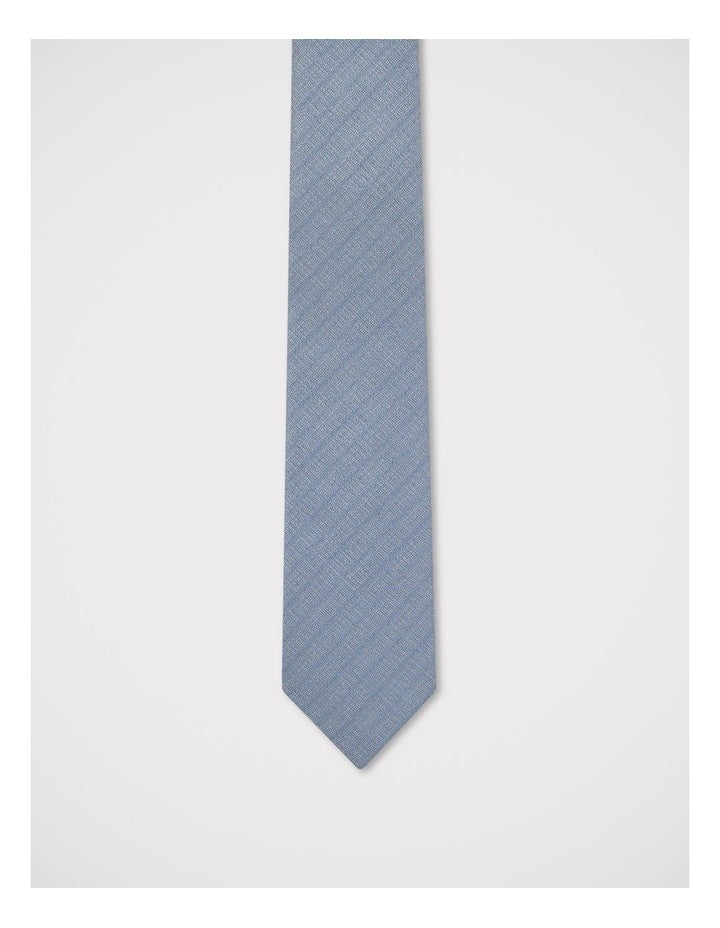 Plain Textured Tie in Blue
