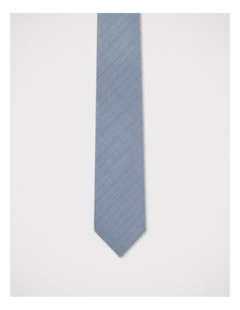 Plain Textured Tie in Blue