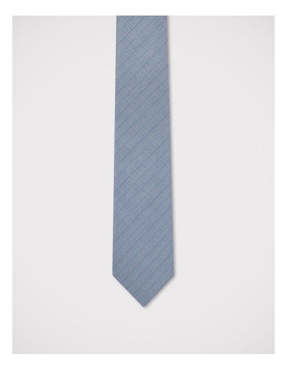 Plain Textured Tie in Blue