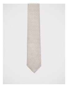 Dot Print Tie in Beige