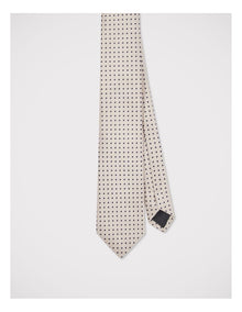 Dot Print Tie in Beige