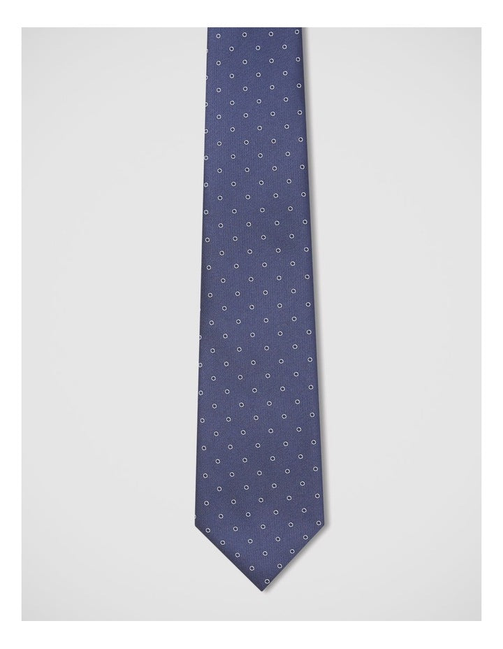 Dot Print Tie in Navy