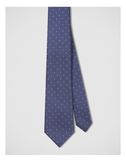 Dot Print Tie in Navy